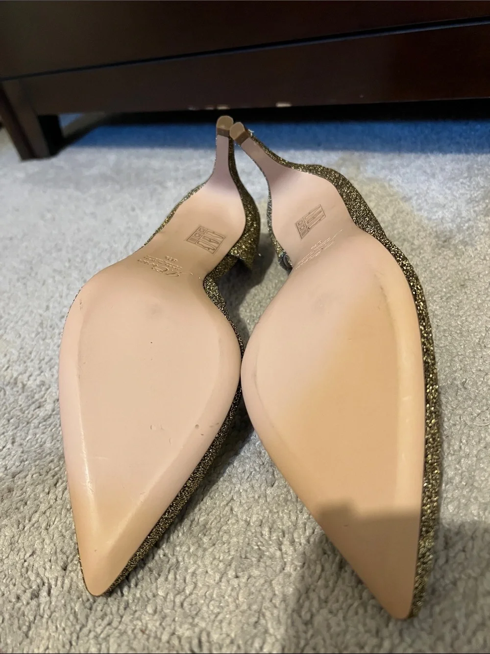 J Crew Collette Metallic Gold  Pumps Heels Size 8 1/2 NWOB